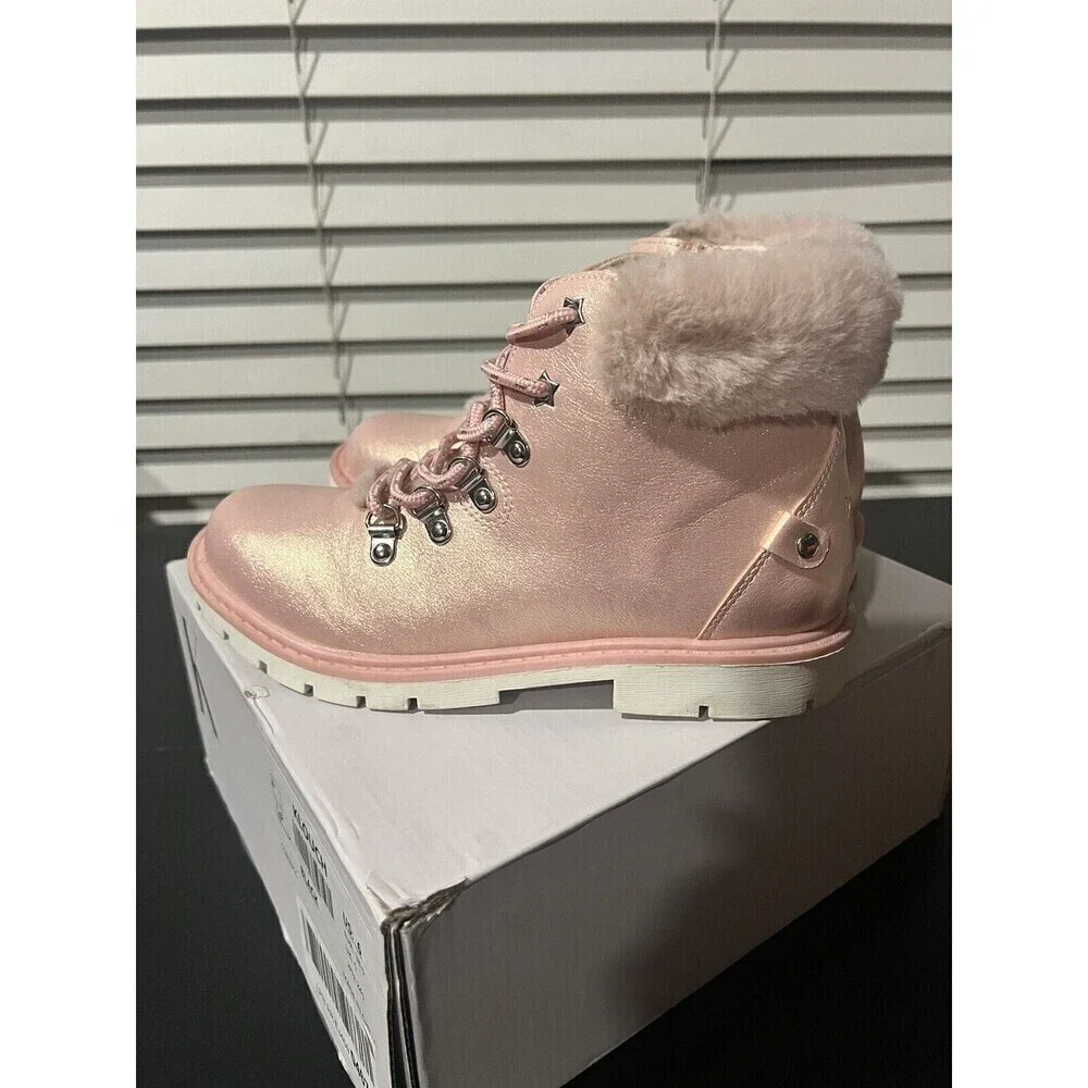 DREAM PAIRS Kids Girls Boys Ankle Booties Side Zipper Fashion Warm Snow Boots 4